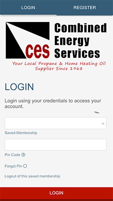 CES Smartphone App Login Screen