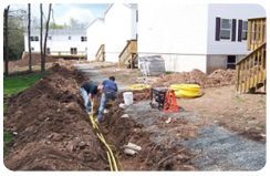 Propane gas piping for housing development with meters